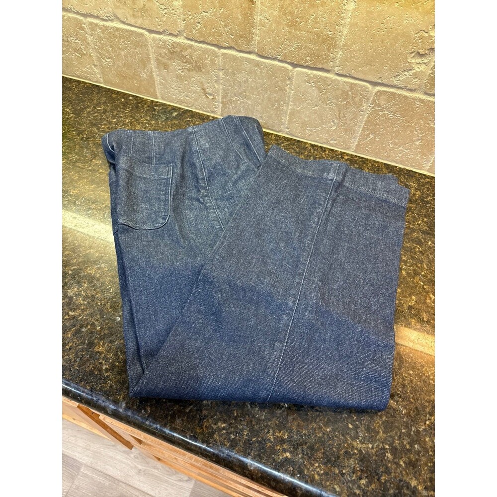 Spanx Zero Waistband Cropped Wide Leg Jeans Size M Raw Indigo NWOT - Picture 4 of 10